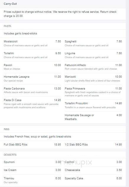 Binanti's Taste Of Italy - Silver Lake, WI menu_pic
