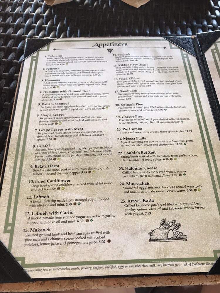 Natalie's Taste of Lebanon - Richmond, VA menu_pic