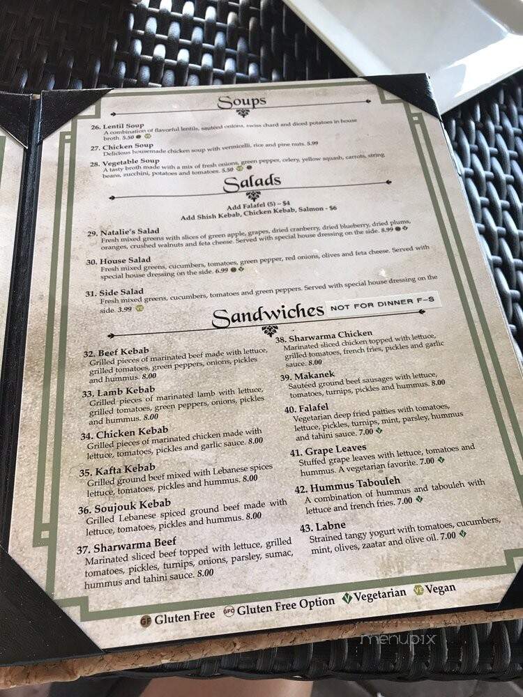 Natalie's Taste of Lebanon - Richmond, VA menu_pic