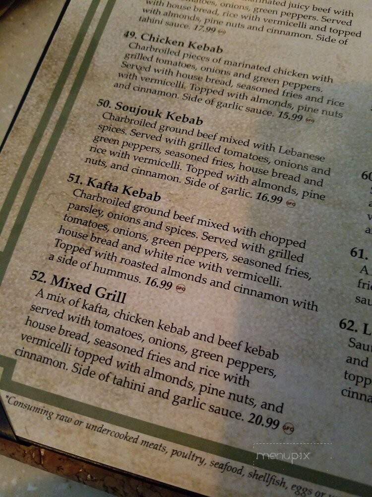 Natalie's Taste of Lebanon - Richmond, VA menu_pic