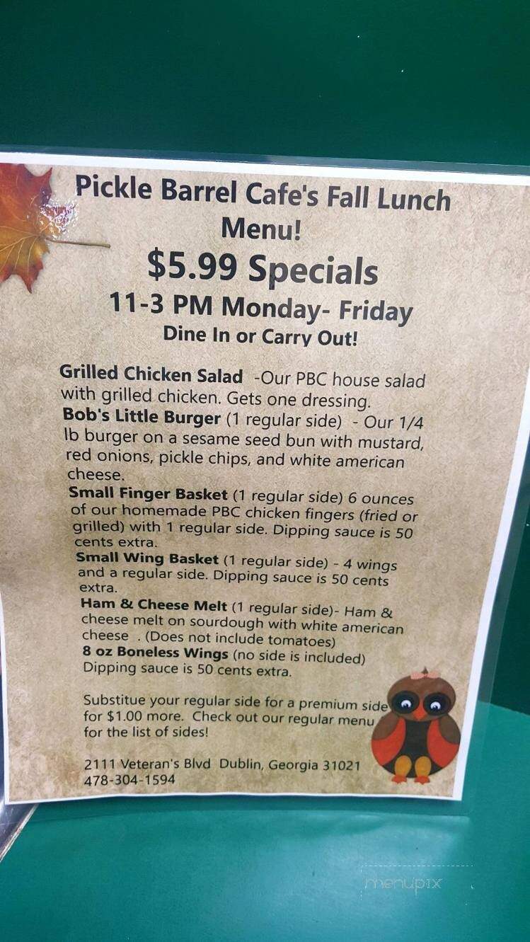 Pickle Barrel - Dublin, GA menu_pic