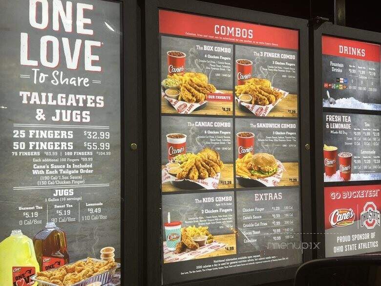 Raising Cane's Chicken Fingers - Cuyahoga Falls, OH menu_pic