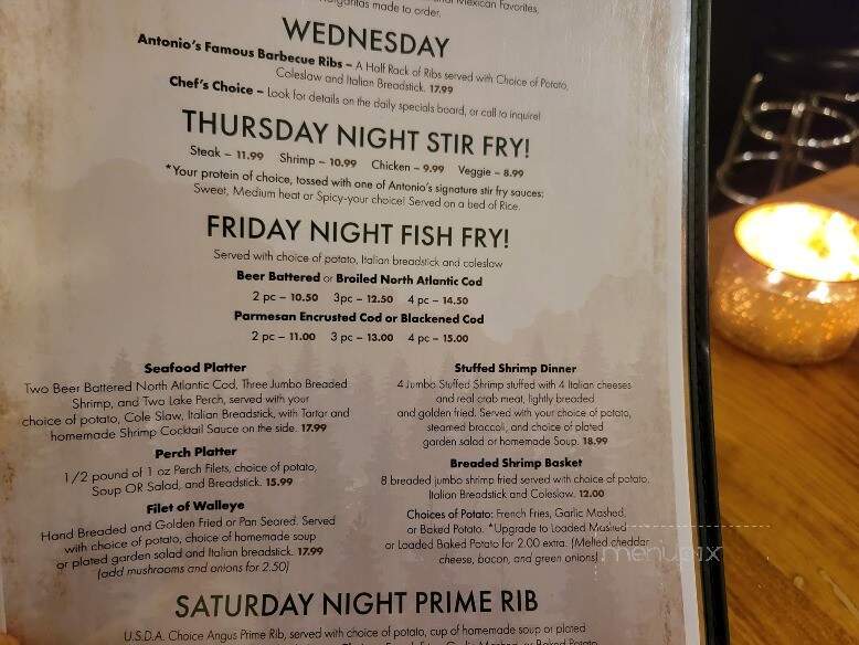 Antonio's at the Pines - Friendship, WI menu_pic