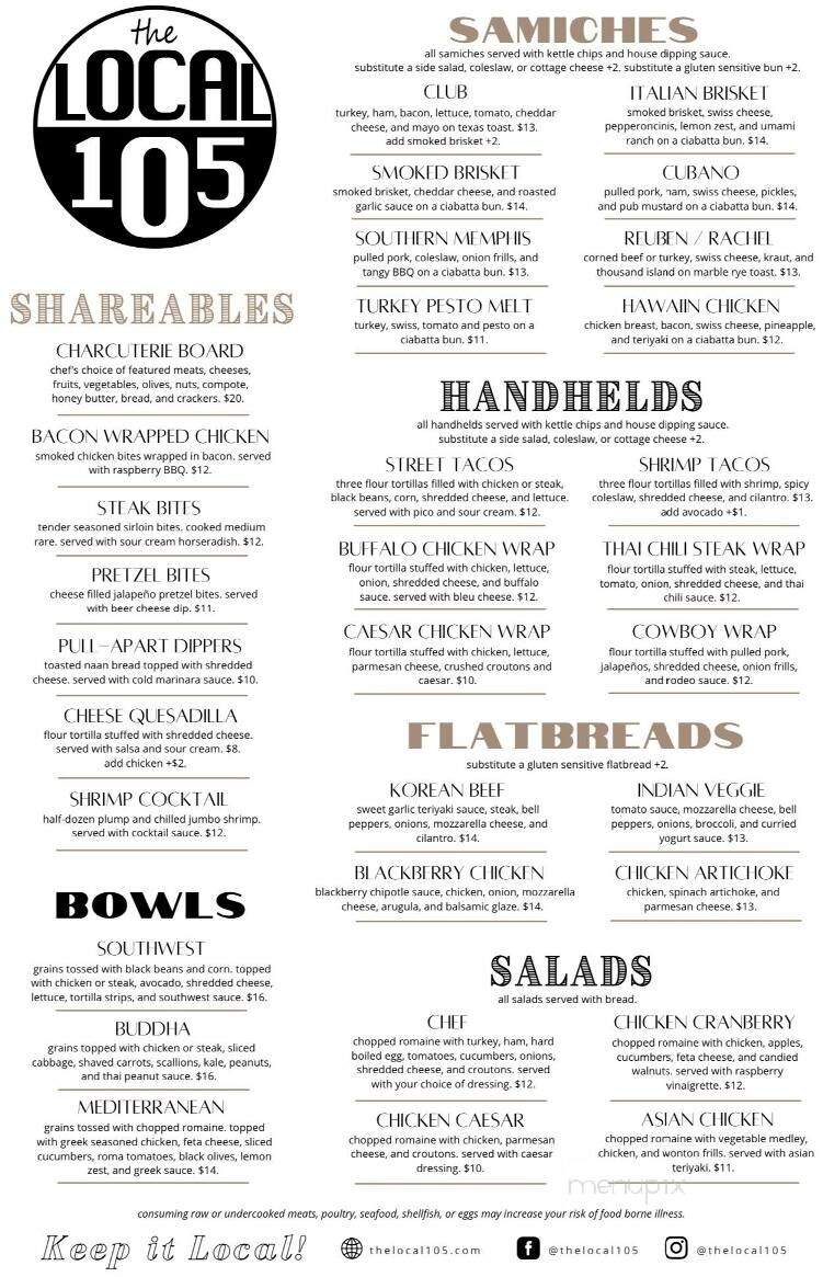 The Local 105 - New Prague, MN menu_pic