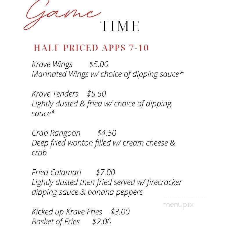 Krave Restaurant and Bar - New Bedford, MA menu_pic