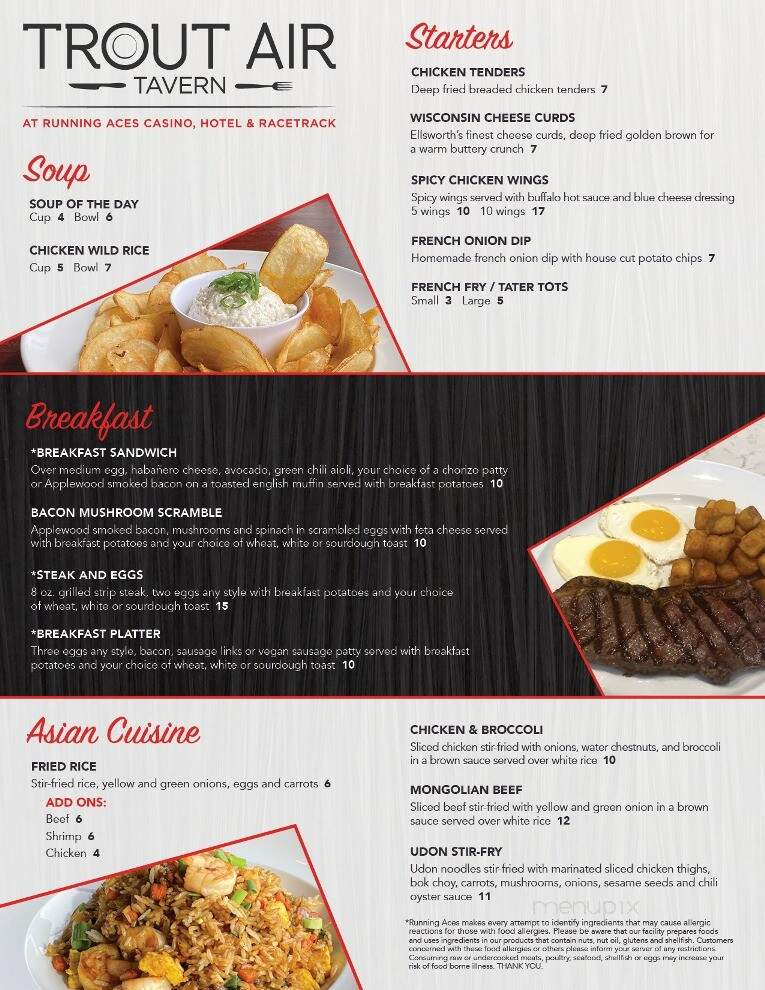 Running Aces Harness Park Restaurant - Columbus, MN menu_pic