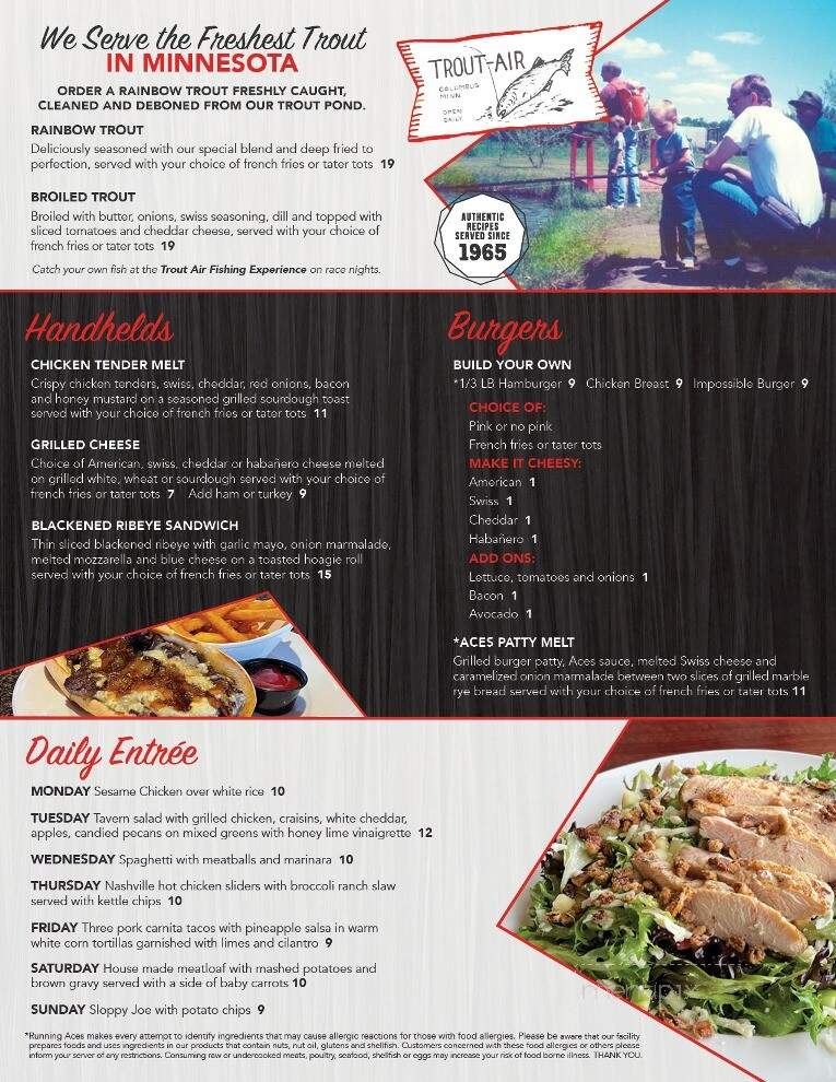 Running Aces Harness Park Restaurant - Columbus, MN menu_pic