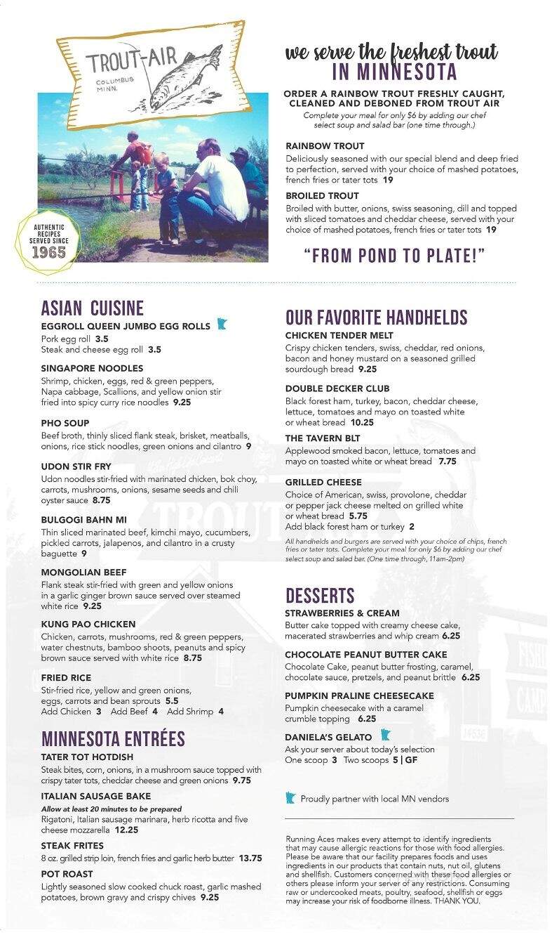 Running Aces Harness Park Restaurant - Columbus, MN menu_pic