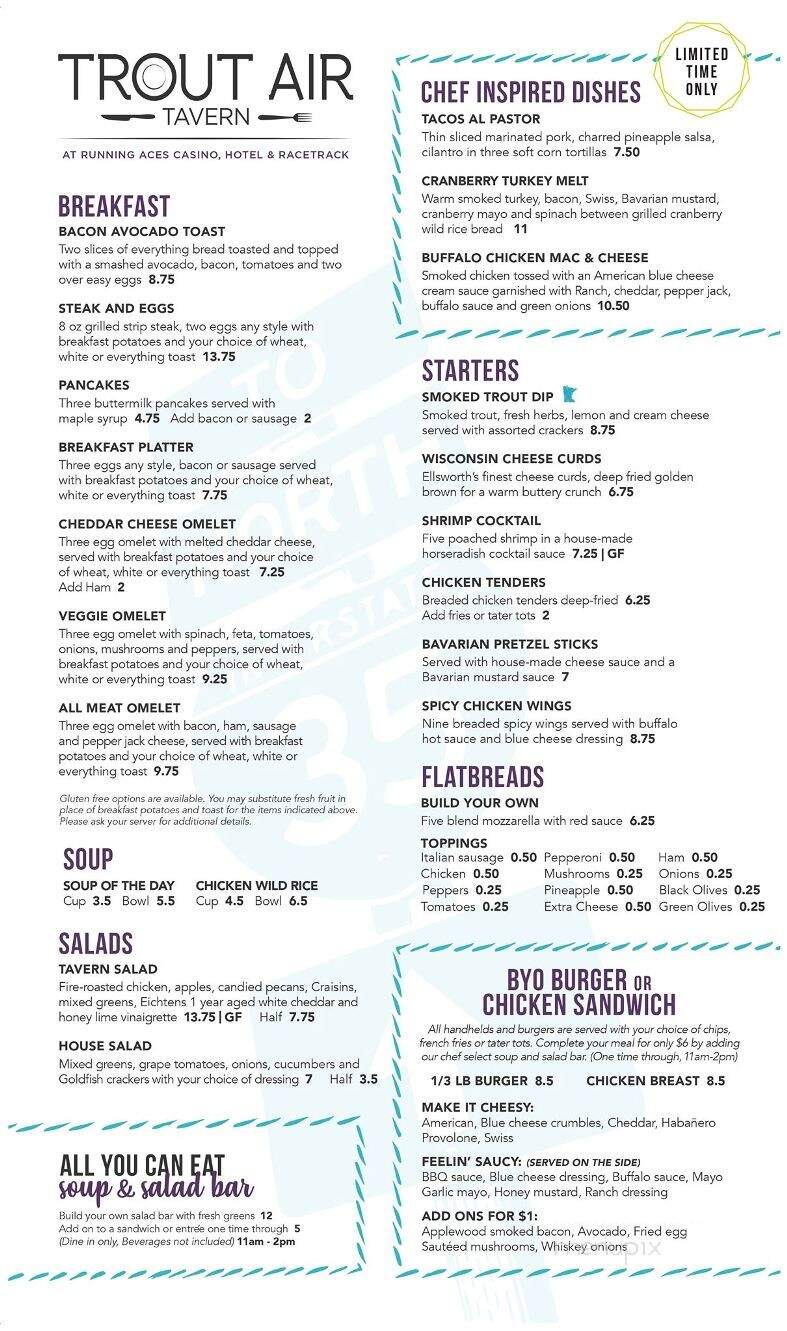 Running Aces Harness Park Restaurant - Columbus, MN menu_pic