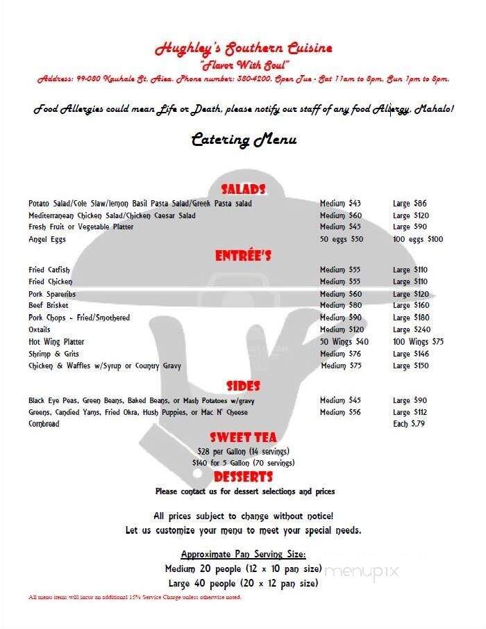 Hughley's Southern Cuisine - Aiea, HI menu_pic