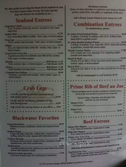 Williams Landing - Astor, FL menu_pic