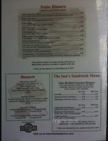 Williams Landing - Astor, FL menu_pic