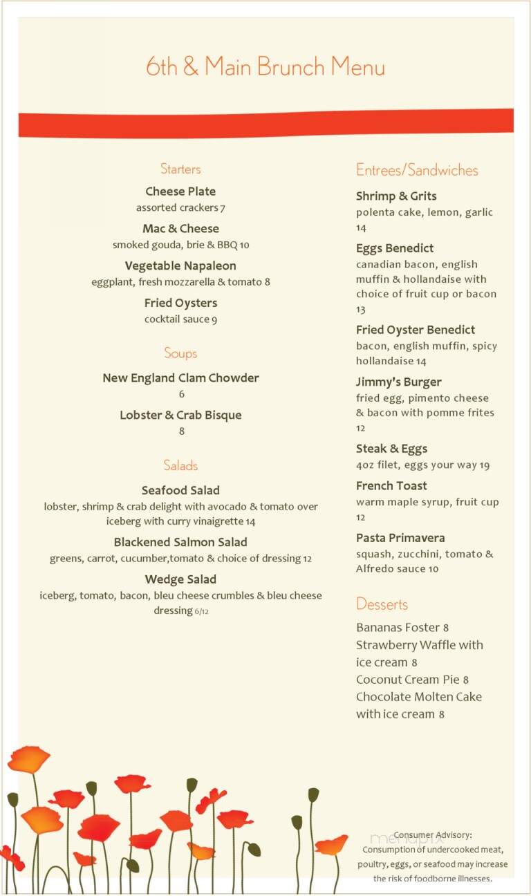 Sixth & Main - North Wilkesboro, NC menu_pic