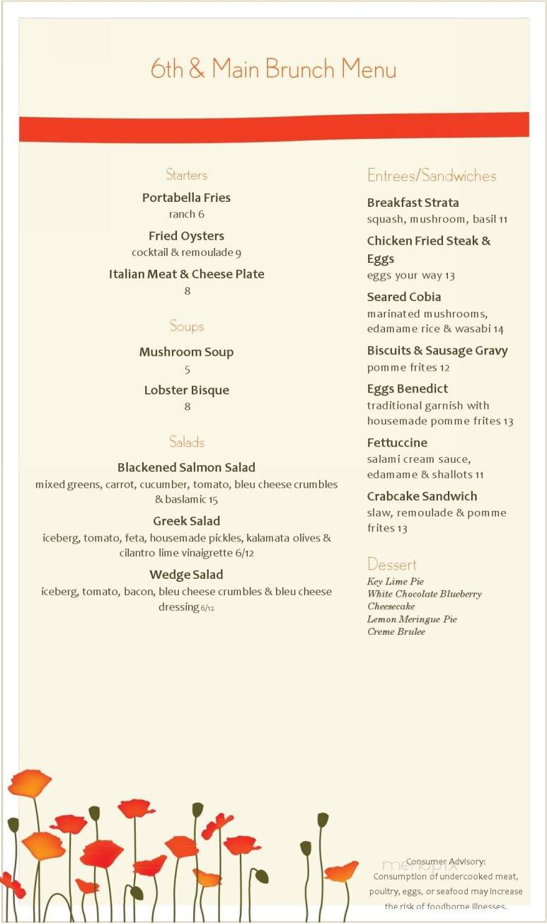 Sixth & Main - North Wilkesboro, NC menu_pic