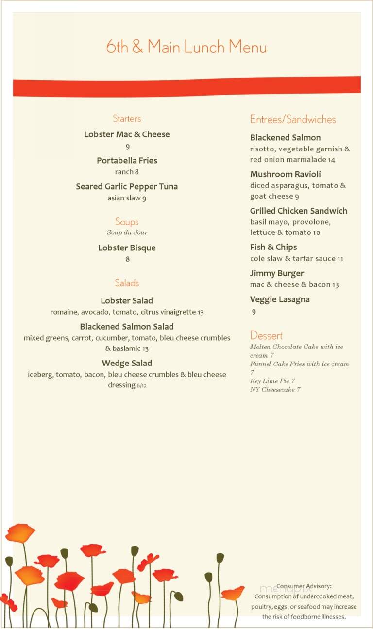 Sixth & Main - North Wilkesboro, NC menu_pic