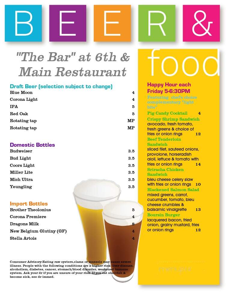 Sixth & Main - North Wilkesboro, NC menu_pic