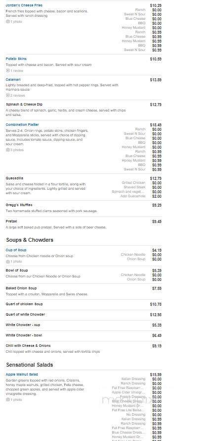 Gregg's Restaurant - North Kingstown, RI menu_pic