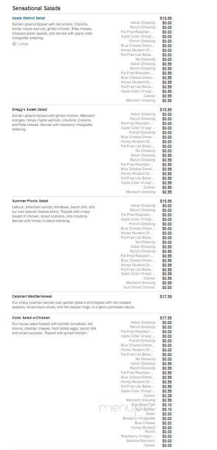 Gregg's Restaurant - North Kingstown, RI menu_pic