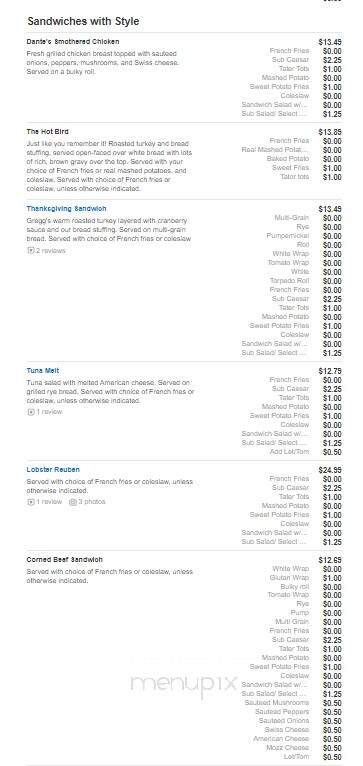 Gregg's Restaurant - North Kingstown, RI menu_pic