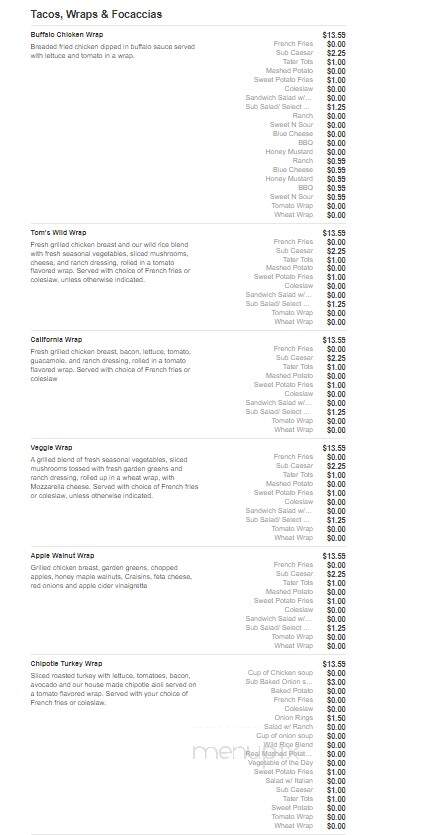 Gregg's Restaurant - North Kingstown, RI menu_pic