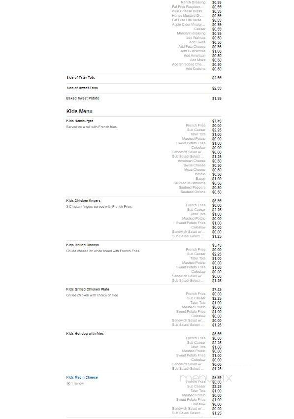 Gregg's Restaurant - North Kingstown, RI menu_pic