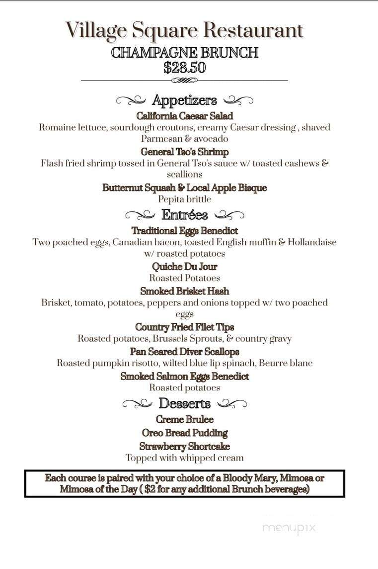 Village Square Restaurant - Winchester, VA menu_pic