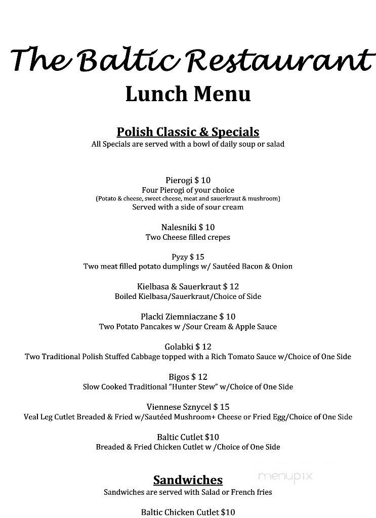 Baltic Restaurant-Polish Food - Berlin, CT menu_pic