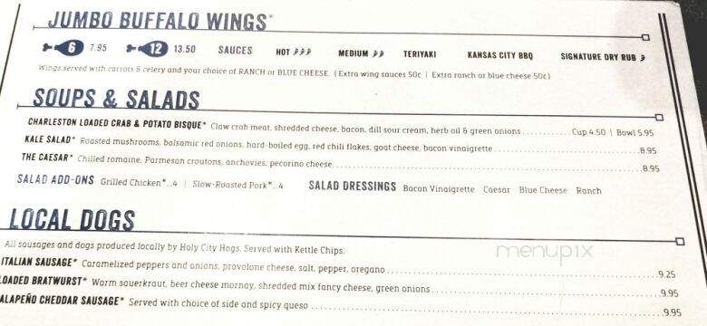 Charleston Beer Works CHS Airport - Charleston, SC menu_pic