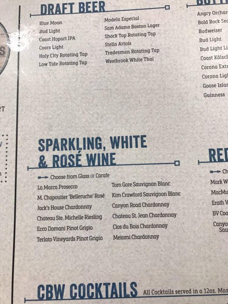 Charleston Beer Works CHS Airport - Charleston, SC menu_pic