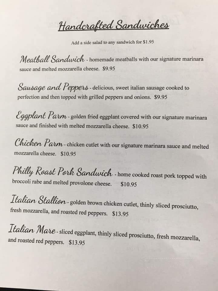 Talk Of The Town Italian Restaurant - Ocean Isle Beach, NC menu_pic