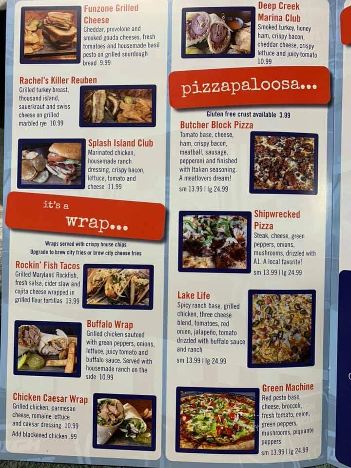 Deep Creek Funzone - McHenry, MD menu_pic