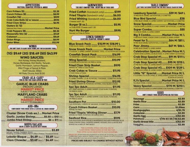 The Crab Stop - Leesburg, FL menu_pic