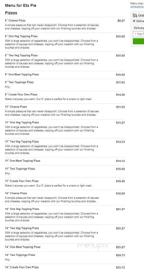 Eta Pie - Ithaca, NY menu_pic
