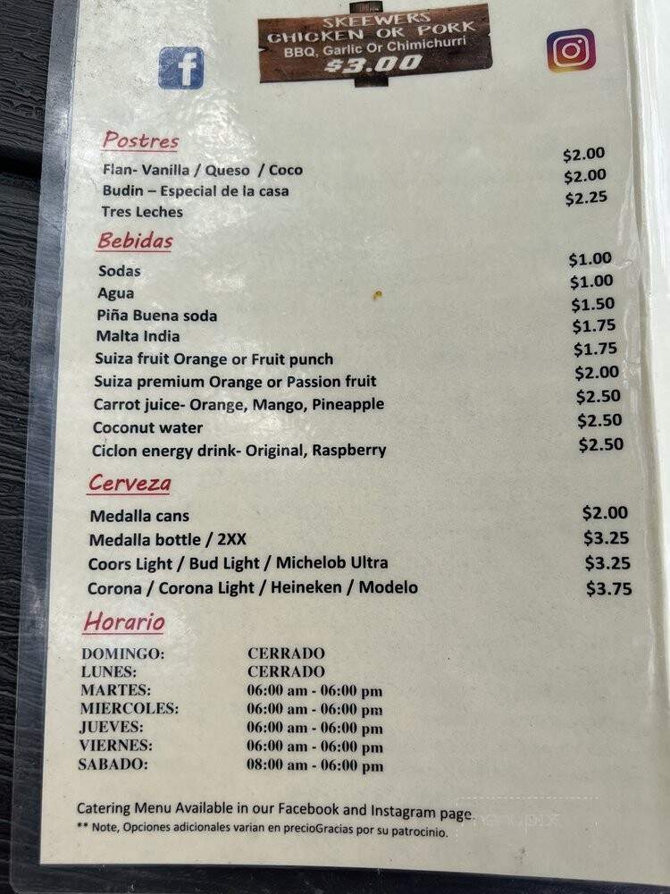 Papi's Pinchos - Groveland, FL menu_pic
