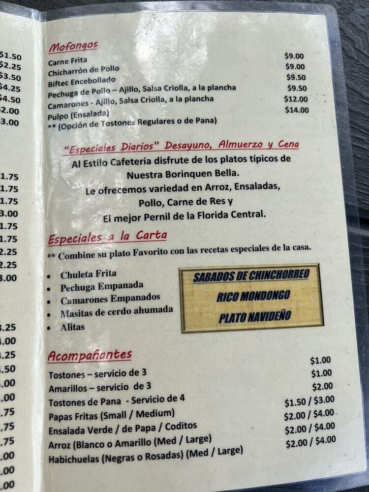 Papi's Pinchos - Groveland, FL menu_pic