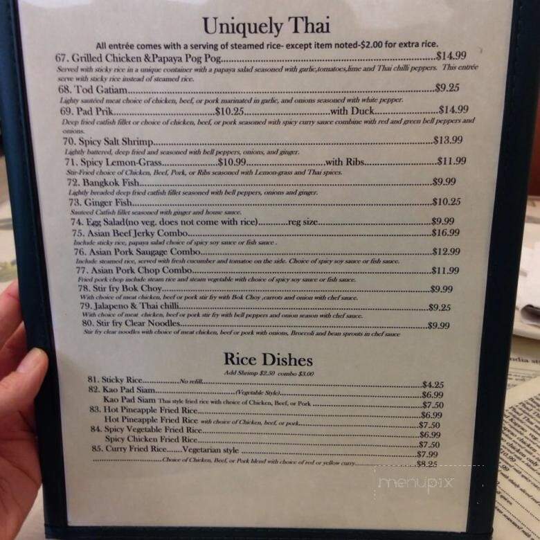 The Emerald Thai Restaurant - Lakeland, TN menu_pic