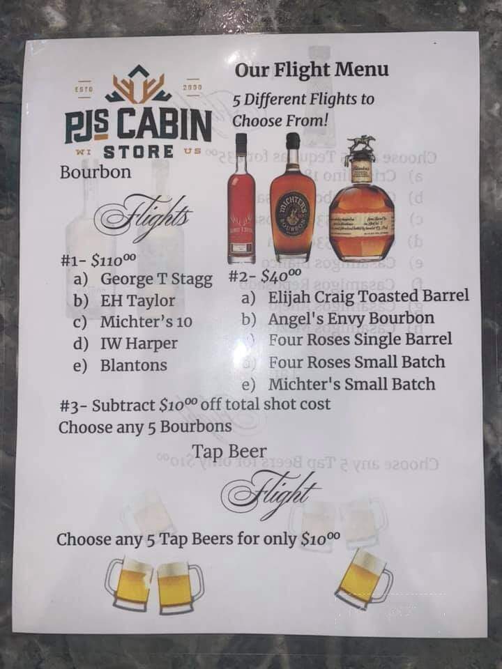 PJ's Cabin Store - Barnes, WI menu_pic