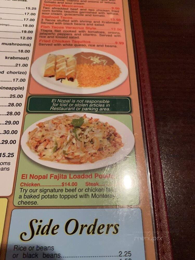El Nopal - Mount Washington, KY menu_pic