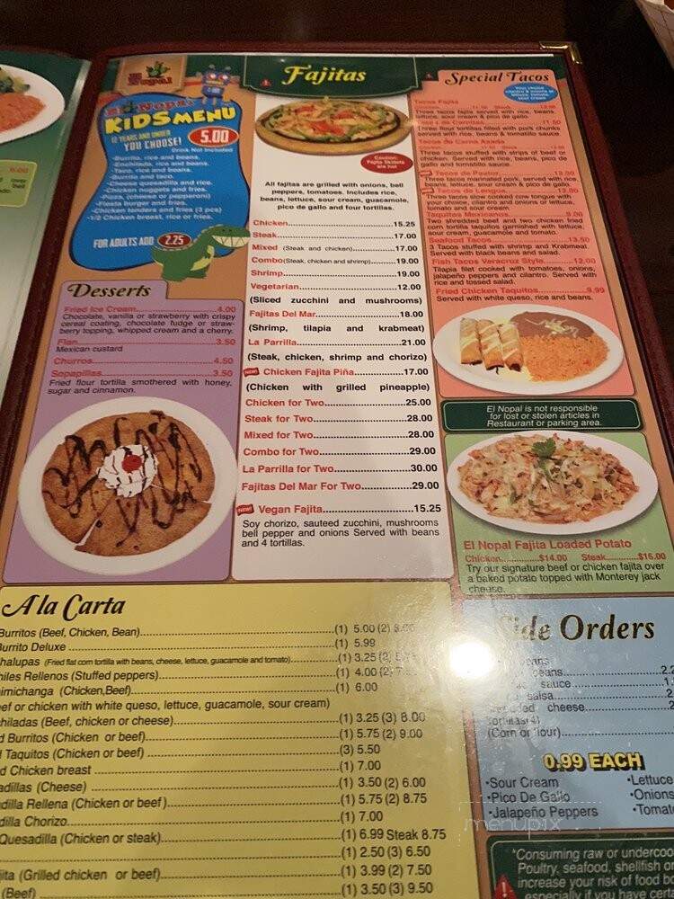 El Nopal - Mount Washington, KY menu_pic