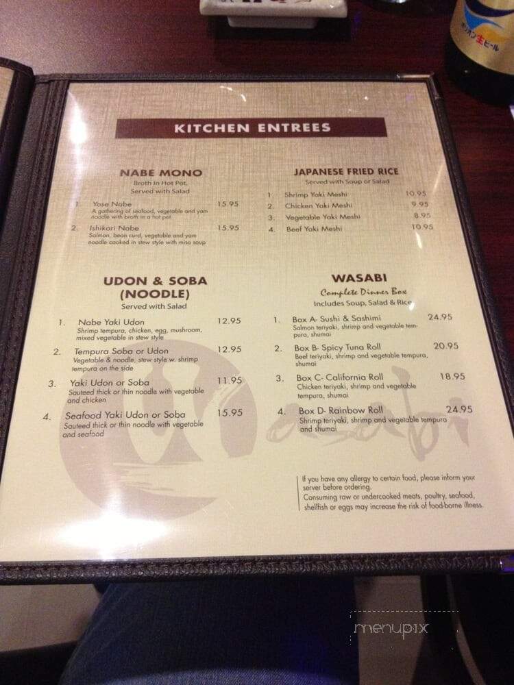 Wasabi Japanese Sushi & Cuisine - Jacksonville, NC menu_pic