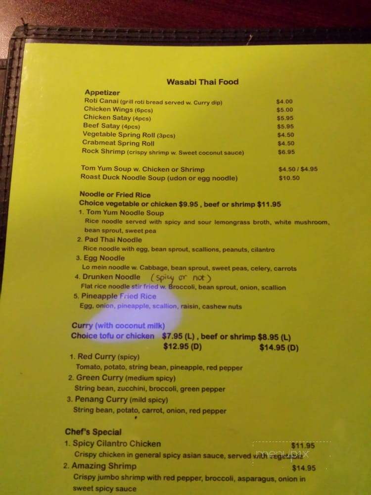 Wasabi Japanese Sushi & Cuisine - Jacksonville, NC menu_pic