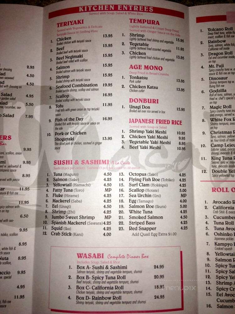Wasabi Japanese Sushi & Cuisine - Jacksonville, NC menu_pic