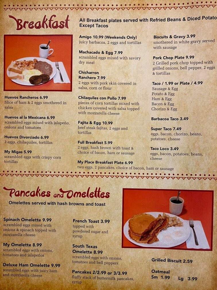 My Place Cafe - Edinburg, TX menu_pic