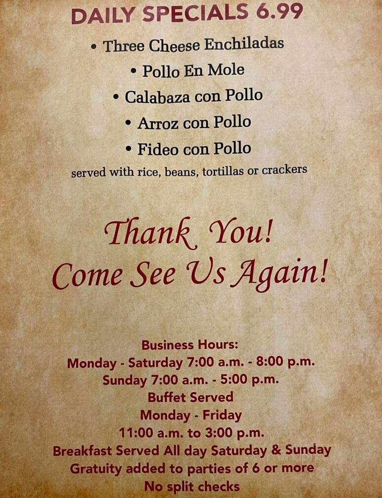 My Place Cafe - Edinburg, TX menu_pic