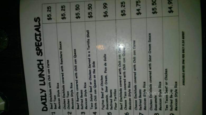 Mexicali Restaurant - Dallas, TX menu_pic
