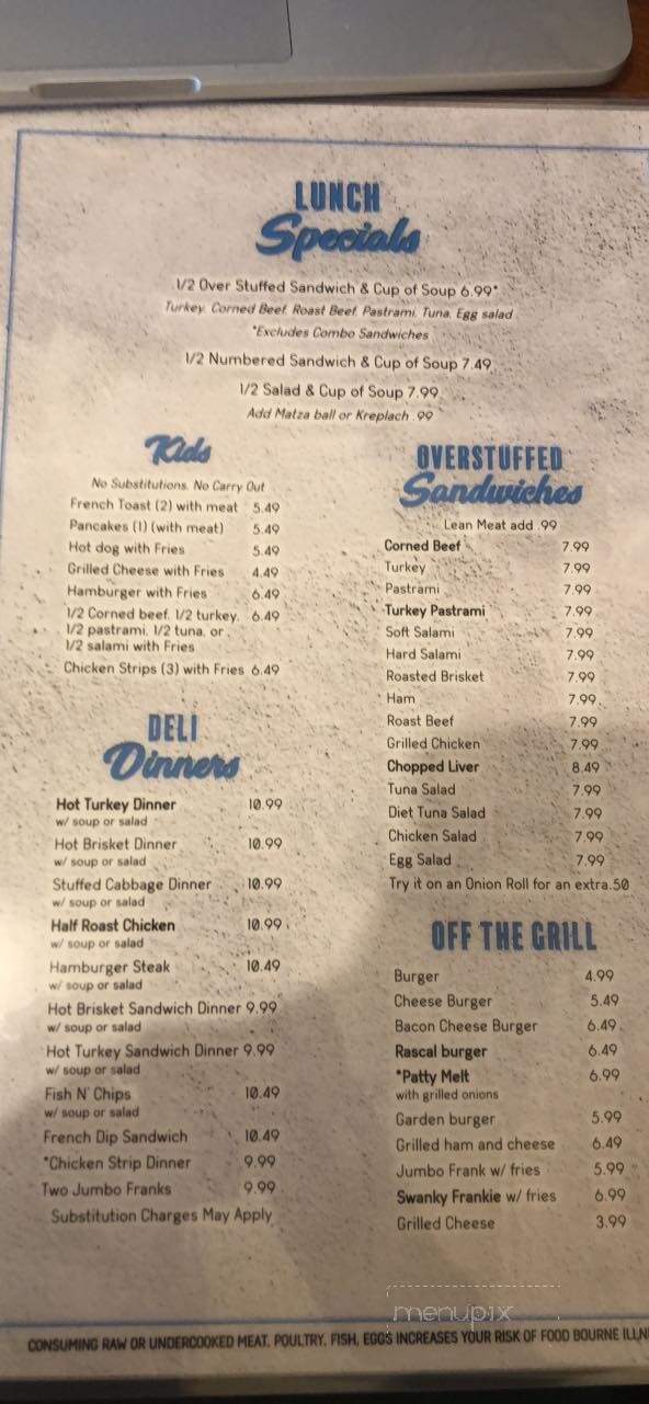 Siegel's Deli - Commerce Township, MI menu_pic