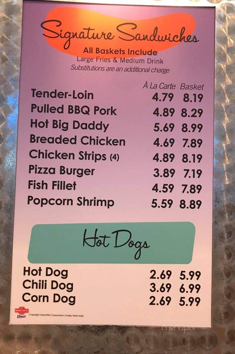 Maid-Rite Valley Junction - West Des Moines, IA menu_pic