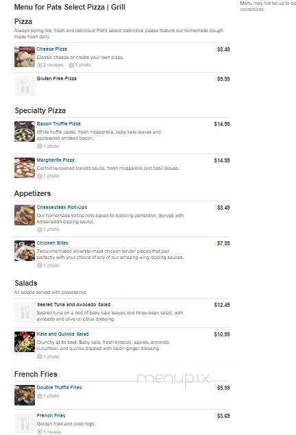 Pat's Pizzeria - Aberdeen, MD menu_pic