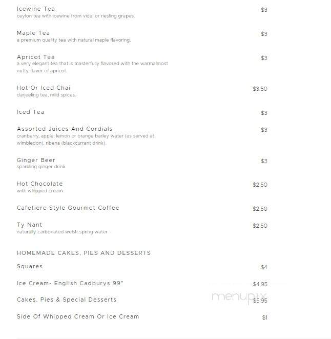 Dunbar Tea Room & Gift Shop - Sandwich, MA menu_pic