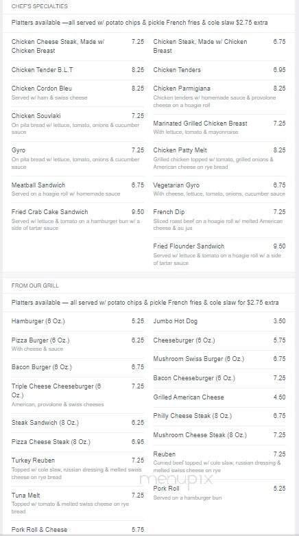 Adventurer Ocean Front Restaurant - Wildwood Crest, NJ menu_pic